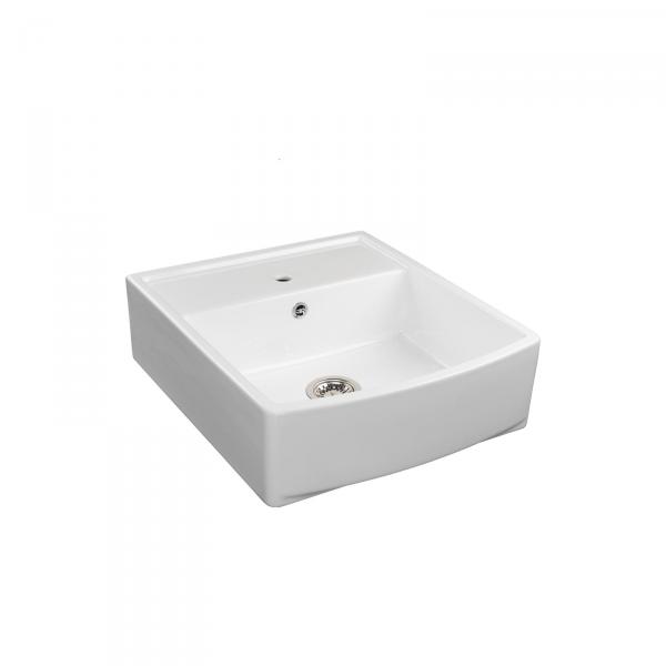 High-quality sink Clotaire VI white - single bowl, ceramic